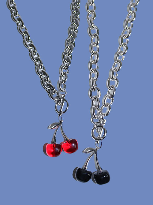 little cherry chain necklace (2 color)