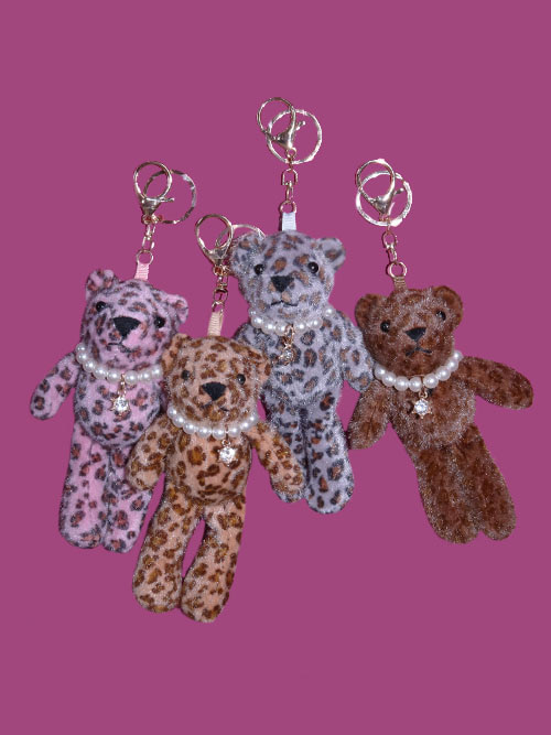 leopard bear keychain (4 color)