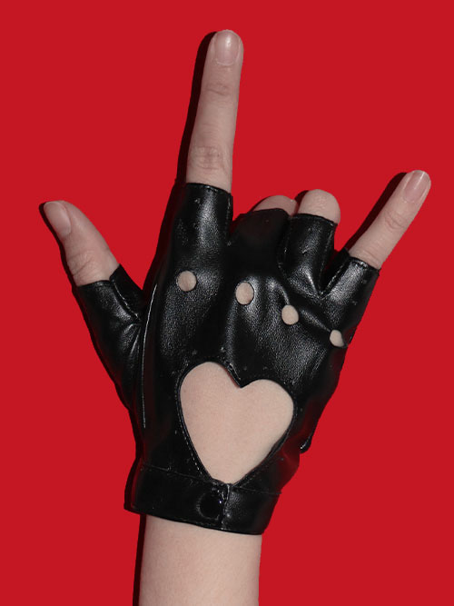heart  leather gloves