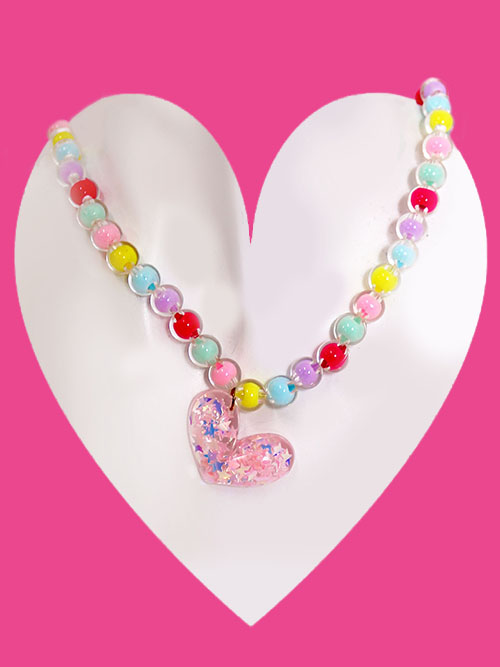 kitsch toy heart necklace