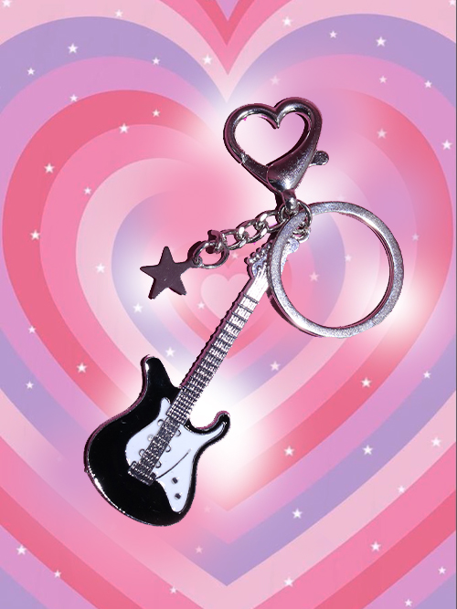 rock star! guitar heart-key chain (2color)