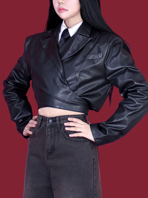 tom leather strap jacket