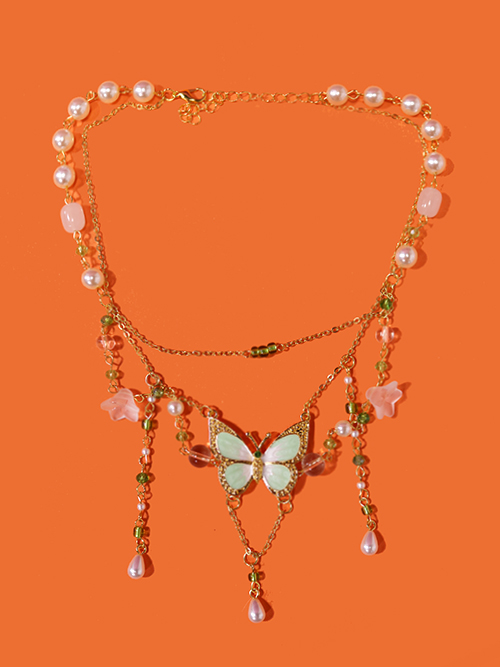 butterfly layered necklace