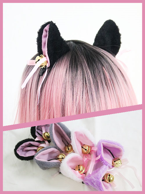 kitty ear hair pin (4 color)