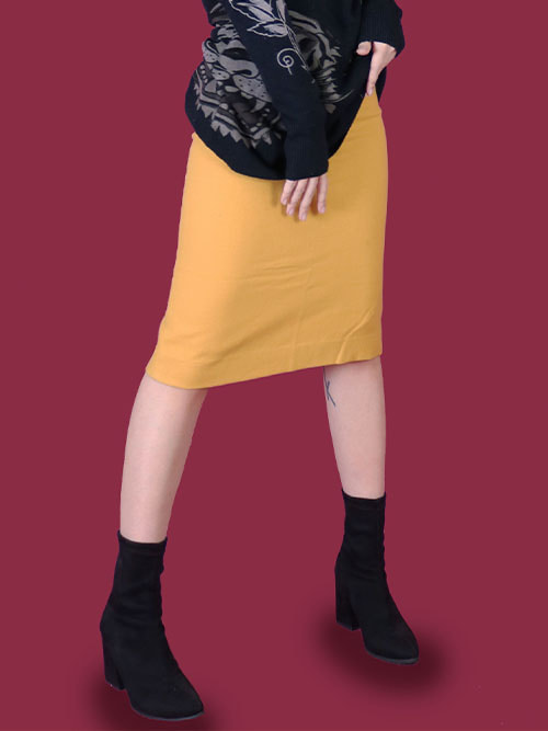[vintage] mustard wool skirt