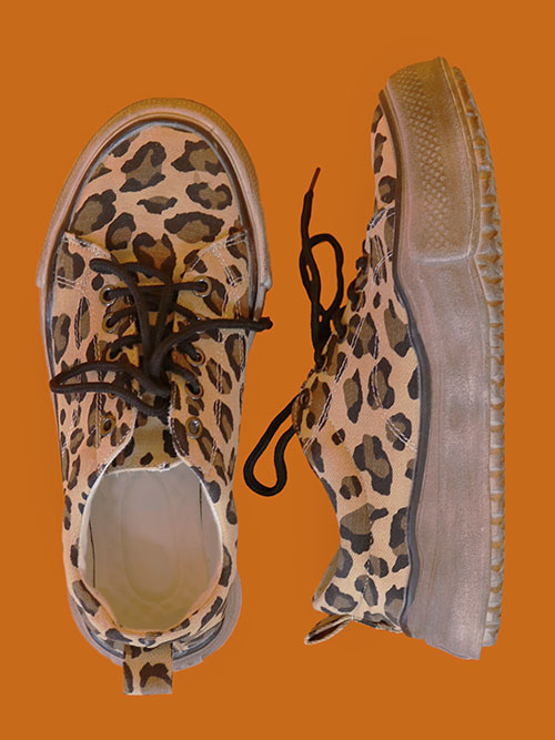 grunge leopard sneakers