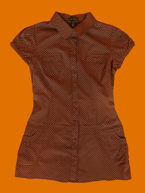 [vintage] brown dot kitsch mini dress
