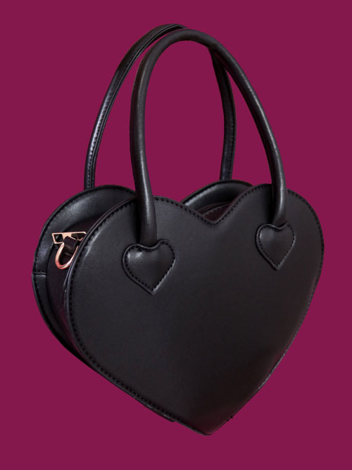 black heart cross bag