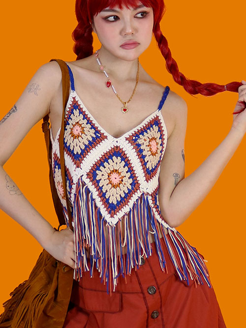 hippie knit sleeveless (2 color)