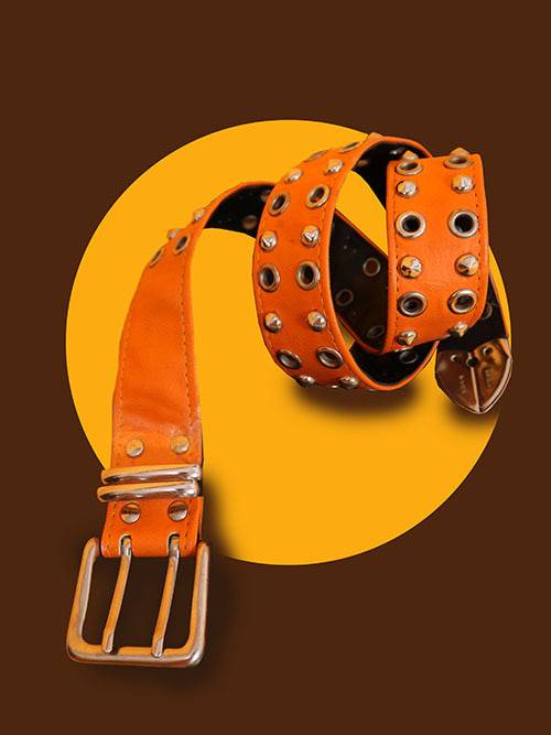 [vintage] orange funky belt