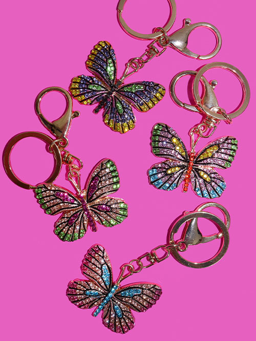 bling cubic butterfly keying (4color)