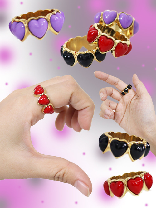 lulu heart gold ring (3color)
