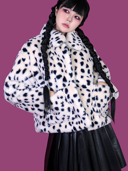 dalmatian fake fur coat