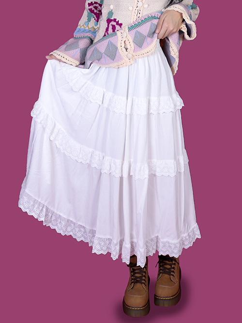 venus lace long skirt (2color)