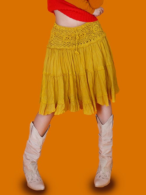 [vintage] mustard knit skirt