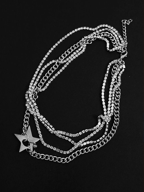 star chain layered necklace