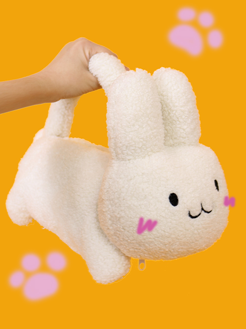 happy white rabbit bag