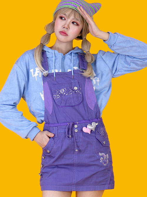 [vintage] purple lace overall