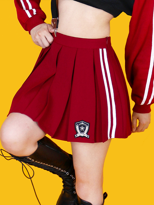 line point red skirt (속바지)