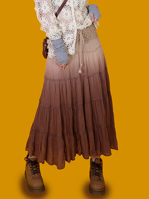 [vintage] cocoa long skirt