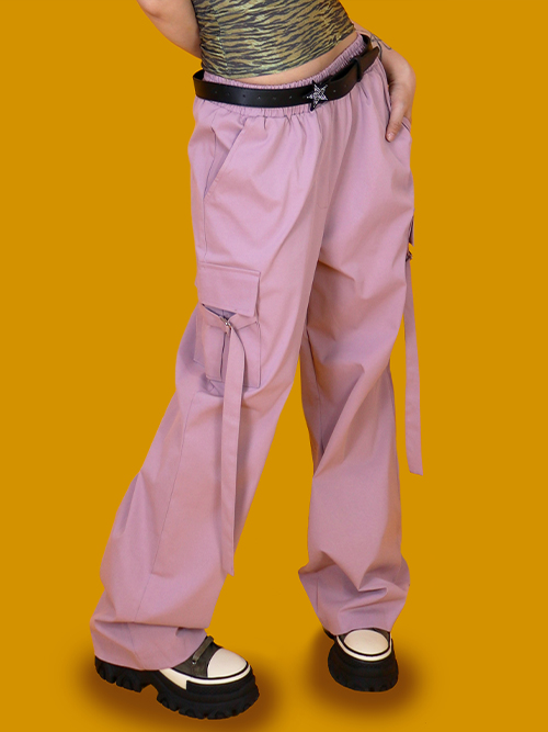 long buckle cargo pants (3color)