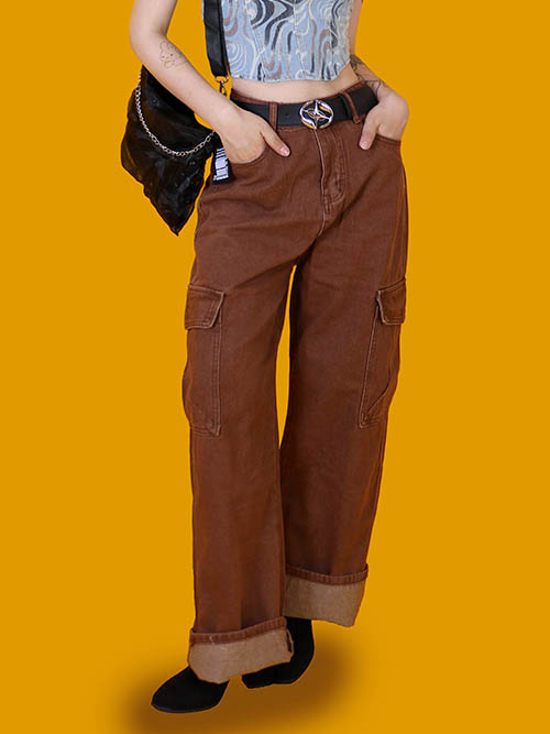 brown pocket cargo pants