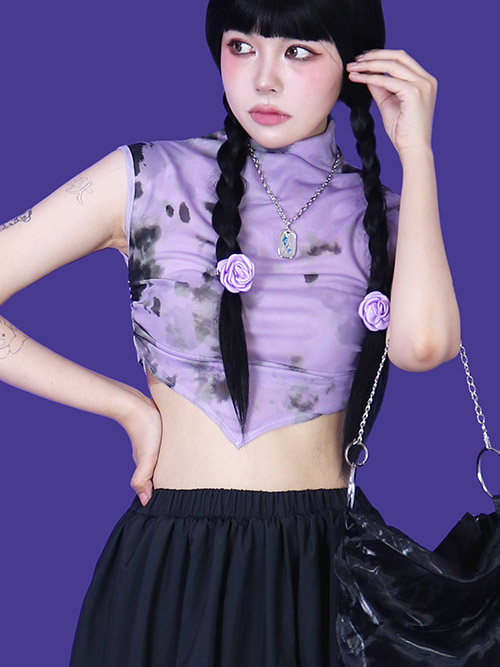 violet high neck sleeveless
