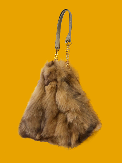 [vintage] square fur bag