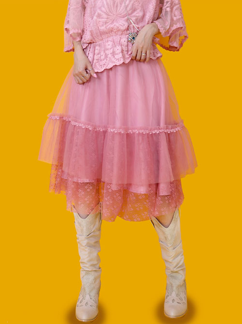 [vintage] pink sasha long skirt
