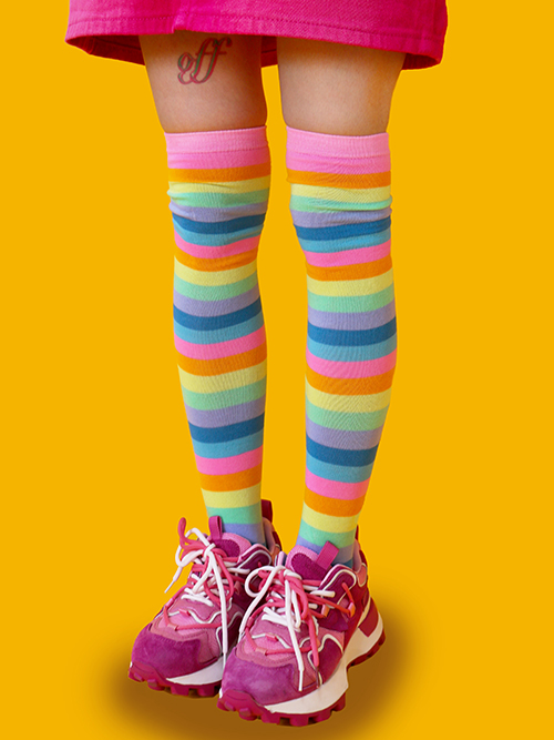 rainbow knee socks (3color)